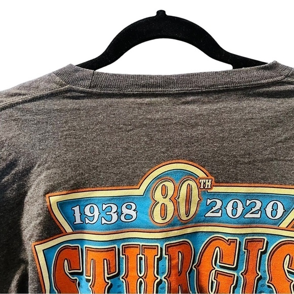 Sturgis Motorcycle Rally 80th Anniversary Biker T-Shirt Men's Size Large - Picture 6 of 7